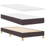 LED Box Spring Bed med hovedgærde Mørk Brun 80 x 200 cm Stof
