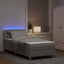 LED Box Spring Bed med hovedgærde Gråbrun 80 x 200 cm Stof
