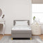 LED Box Spring Bed med hovedgærde Gråbrun 80 x 200 cm Stof