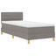 LED Box Spring Bed med LED-lysstrimler Gråbrun 80 x 200 cm Stof