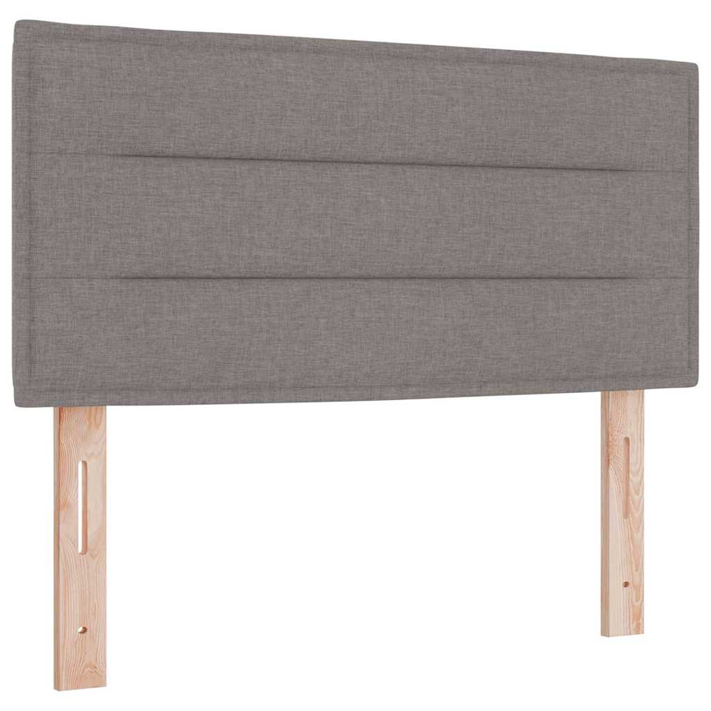 LED Box Spring Bed med hovedgærde Gråbrun 80 x 200 cm Stof