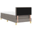 LED Box Spring Bed med LED-lysstrimler Gråbrun 80 x 200 cm Stof