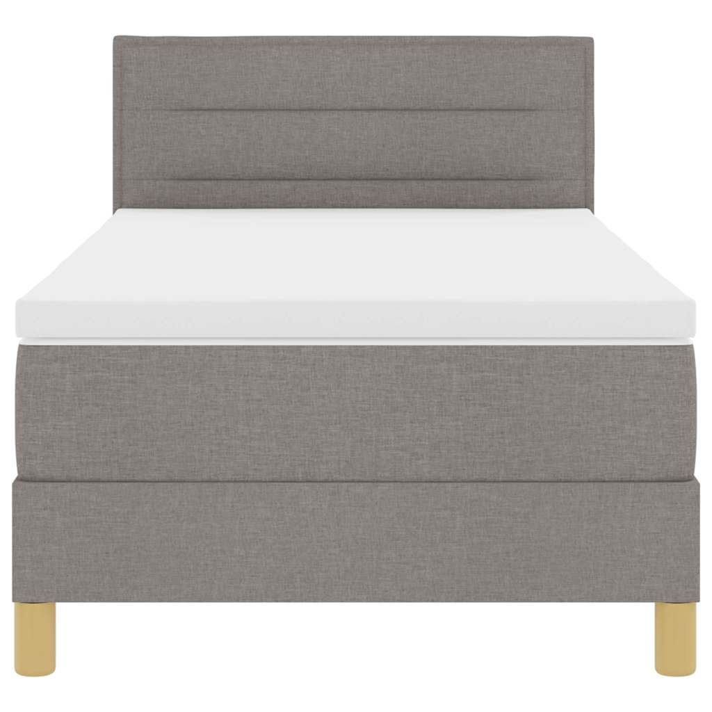 LED Box Spring Bed med hovedgærde Gråbrun 80 x 200 cm Stof