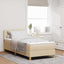 LED Box Spring Bed med LED-lysstrimler Creme 80 x 200 cm Stof
