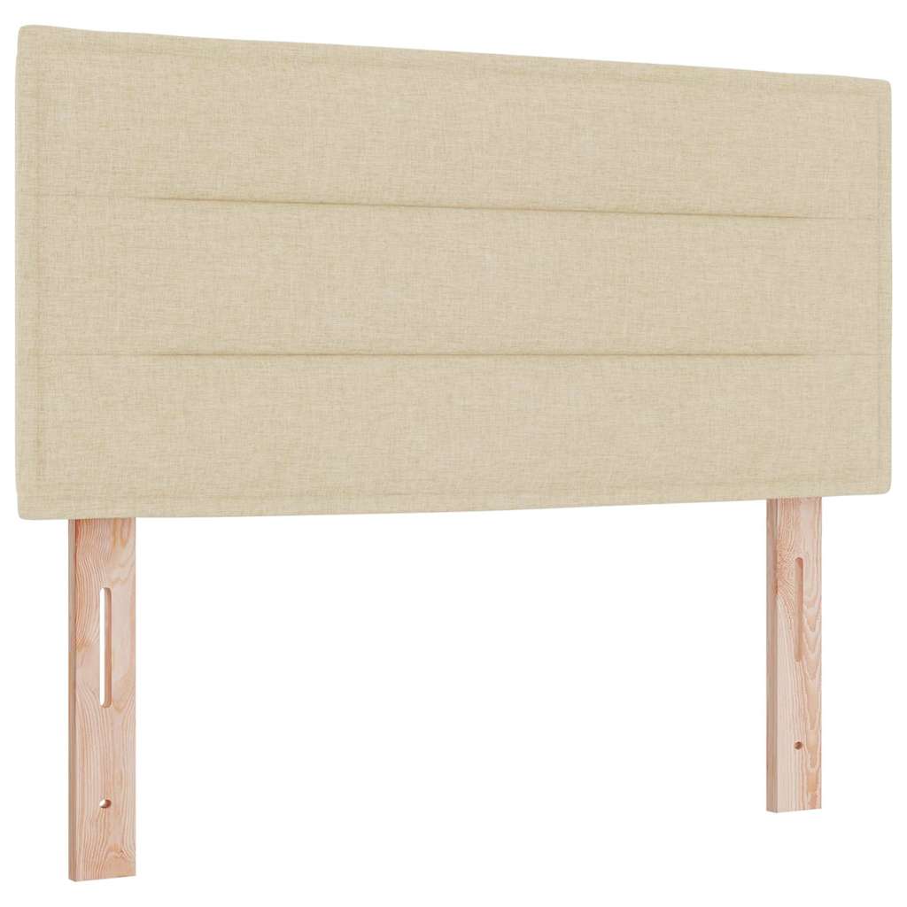 LED Box Spring Bed med LED-lysstrimler Creme 80 x 200 cm Stof