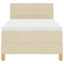 LED Box Spring Bed med LED-lysstrimler Creme 80 x 200 cm Stof