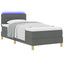 LED Box Spring Bed med hovedgærde Mørkegrå 90 x 190 cm Stof