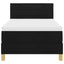 LED Box Spring Bed med LED-lysstrimler Sort 90 x 190 cm Stof