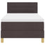LED Box Spring Bed med hovedgærde Mørk Brun 90 x 190 cm Stof