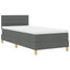 LED Box Spring Bed med hovedgærde Mørkegrå 90 x 200 cm Stof
