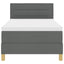 LED Box Spring Bed med hovedgærde Mørkegrå 90 x 200 cm Stof