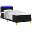 LED Box Spring Bed med LED-lysstrimler Sort 90 x 200 cm Stof