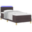 LED Box Spring Bed med hovedgærde Mørk Brun 90 x 200 cm Stof