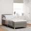 LED Box Spring Bed med LED-lysstrimler Gråbrun 90 x 200 cm Stof