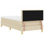 LED Box Spring Bed med LED-lysstrimler Creme 90 x 200 cm Stof