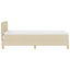 LED Box Spring Bed med LED-lysstrimler Creme 100 x 200 cm Stof