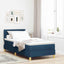 LED Box Spring Bed med LED-lysstrimler Blå 100 x 200 cm Stof