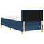 LED Box Spring Bed med LED-lysstrimler Blå 100 x 200 cm Stof