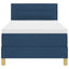 LED Box Spring Bed med LED-lysstrimler Blå 100 x 200 cm Stof