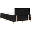 LED Box Spring Bed med LED-lysstrimler Sort 120 x 190 cm Stof