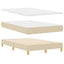 LED Box Spring Bed med LED-lysstrimler Creme 120 x 190 cm Stof