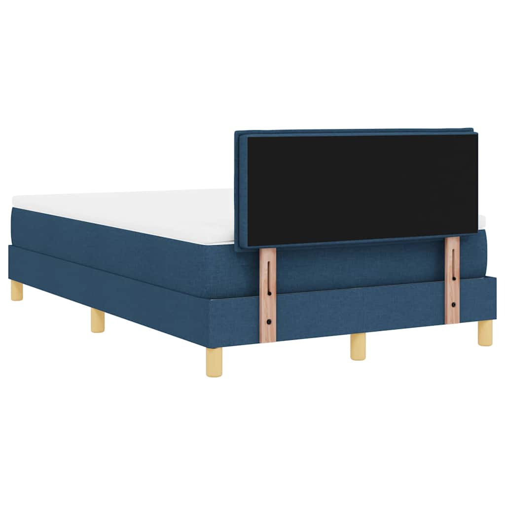 LED Box Spring Bed med hovedgærde Blå 120 x 190 cm Stof