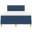 LED Box Spring Bed med LED-lysstrimler Blå 120 x 190 cm Stof