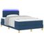 LED Box Spring Bed med hovedgærde Blå 120 x 190 cm Stof