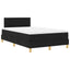 LED Box Spring Bed med LED-lysstrimler Sort 120 x 200 cm Stof