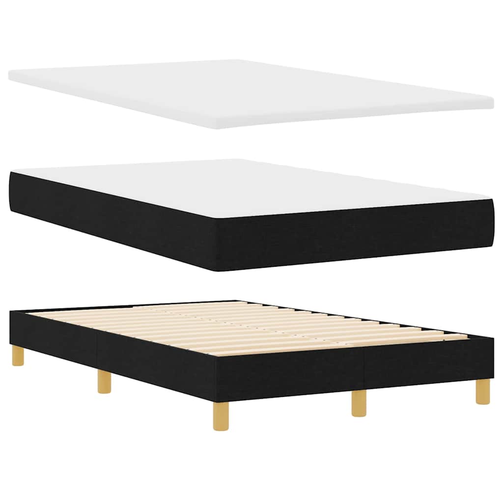LED Box Spring Bed med LED-lysstrimler Sort 120 x 200 cm Stof