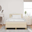 LED Box Spring Bed med LED-lysstrimler Creme 120 x 200 cm Stof