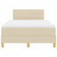 LED Box Spring Bed med LED-lysstrimler Creme 120 x 200 cm Stof