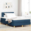 LED Box Spring Bed med LED-lysstrimler Blå 120 x 200 cm Stof