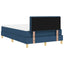 LED Box Spring Bed med LED-lysstrimler Blå 120 x 200 cm Stof
