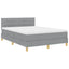 LED Box Spring Bed med hovedgærde Lysegrå 140 x 190 cm Stof