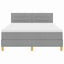 LED Box Spring Bed med hovedgærde Lysegrå 140 x 190 cm Stof