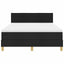 LED Box Spring Bed med LED-lysstrimler Sort 140 x 190 cm Stof