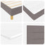 LED Box Spring Bed med hovedgærde Gråbrun 140 x 190 cm Stof