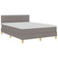 LED Box Spring Bed med hovedgærde Gråbrun 140 x 190 cm Stof