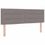 LED Box Spring Bed med hovedgærde Gråbrun 140 x 190 cm Stof