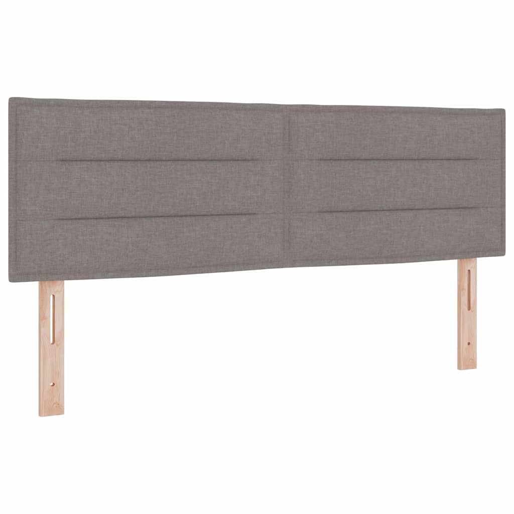 LED Box Spring Bed med hovedgærde Gråbrun 140 x 190 cm Stof