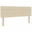 LED Box Spring Bed med LED-lysstrimler Creme 140 x 190 cm Stof