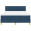 LED Box Spring Bed med pude Blå 140 x 190 cm Stof