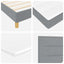LED Box Spring Bed med hovedgærde Lysegrå 140 x 200 cm Stof