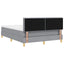 LED Box Spring Bed med hovedgærde Lysegrå 140 x 200 cm Stof