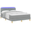 LED Box Spring Bed med hovedgærde Lysegrå 140 x 200 cm Stof