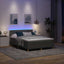 LED Box Spring Bed med hovedgærde Mørkegrå 140 x 200 cm Stof