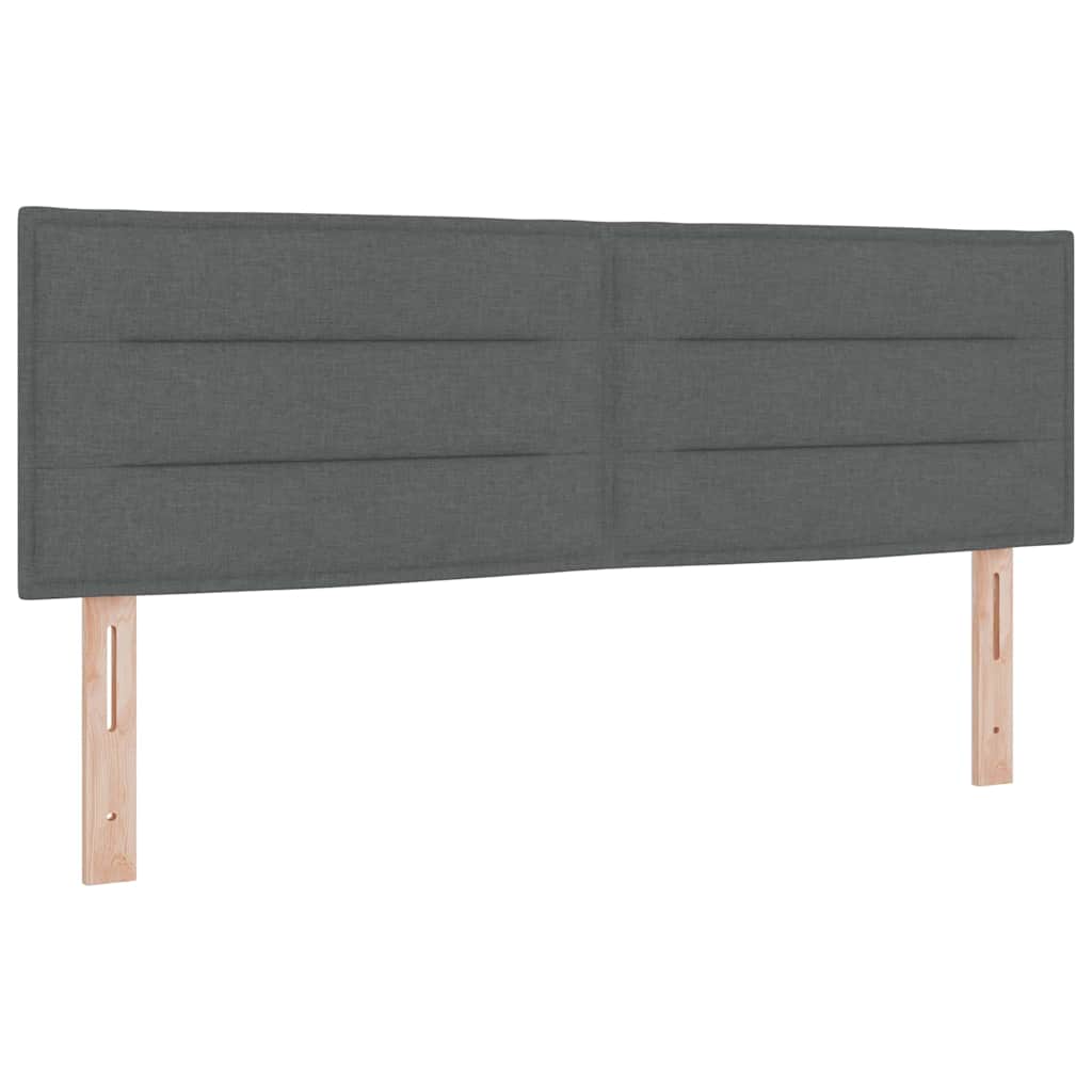LED Box Spring Bed med hovedgærde Mørkegrå 140 x 200 cm Stof