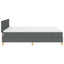 LED Box Spring Bed med hovedgærde Mørkegrå 140 x 200 cm Stof