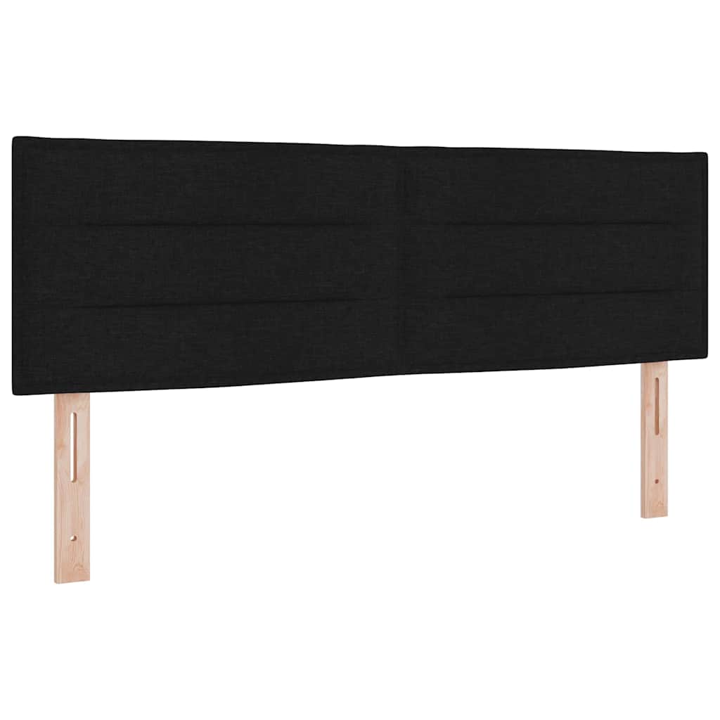 LED Box Spring Bed med LED-lysstrimler Sort 140 x 200 cm Stof